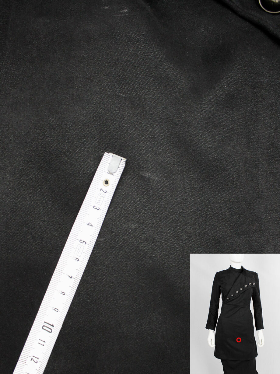 vintage af. Vandevorst black long military coat with silver cross buttons fall 2011 (3)
