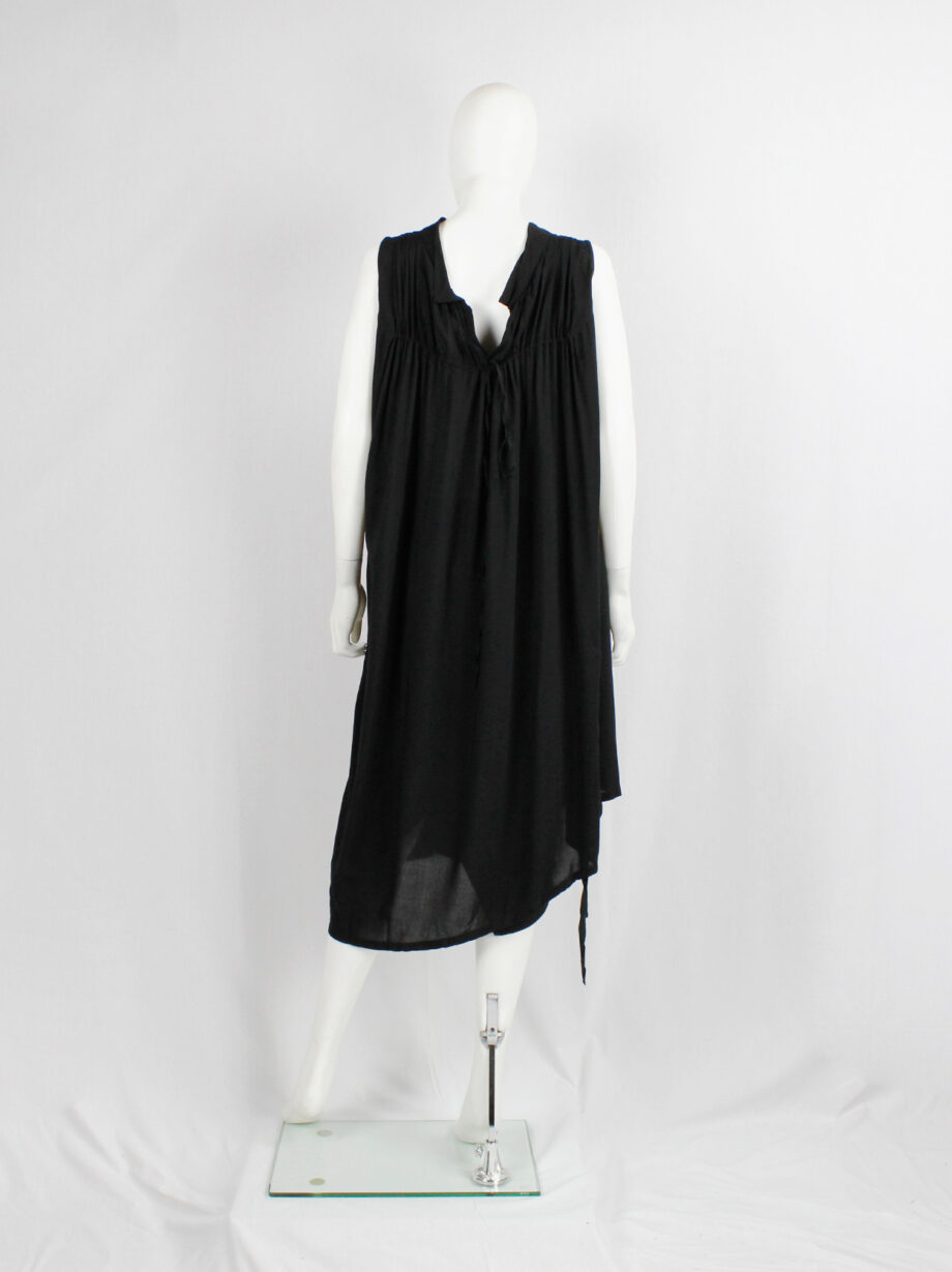 Ann Demeulemeester Blanche black draped tunic with pleated bust fall 2009 re-edition (17)