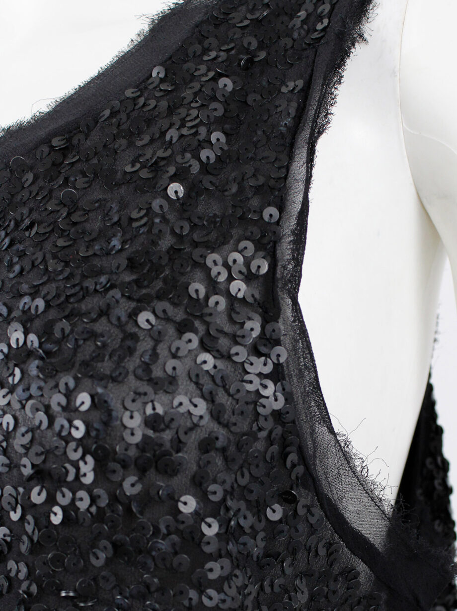 Ann Demeulemeester black raw silk top with matte black sequins spring 2010 (5)
