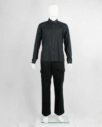 Dirk Bikkembergs Sport Couture black shirt with displaced breast pocket