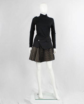 af Vandevorst black deconstructed blazer as a skirt with pleated gold underskirt fall 2016