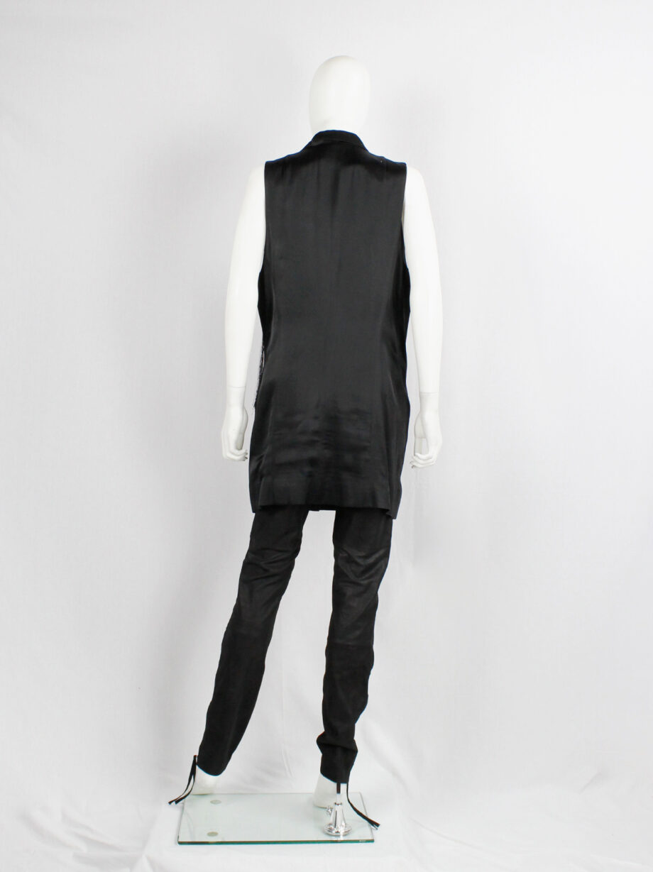 vintage Ann Demeulemeester black oversized waistcoat with ombre fringe spring 2012 (2)