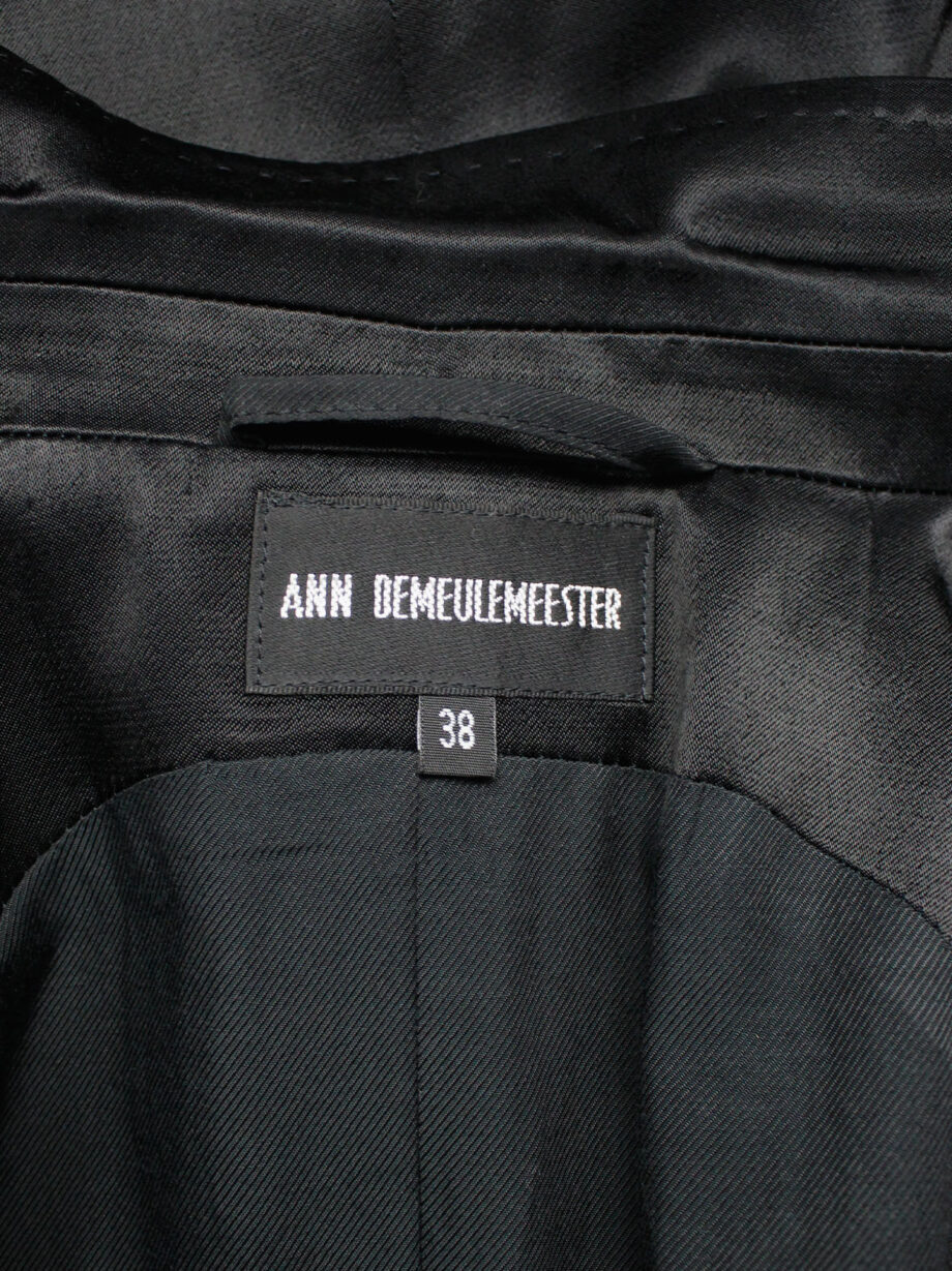 vintage Ann Demeulemeester black oversized waistcoat with ombre fringe spring 2012 (6)