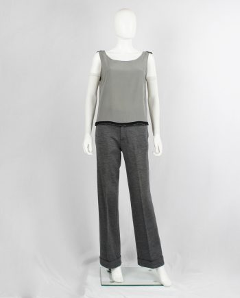 vintage Maison Martin Margiela grey trousers with outwards hemmed cuffs 1995 1996 1997 1998