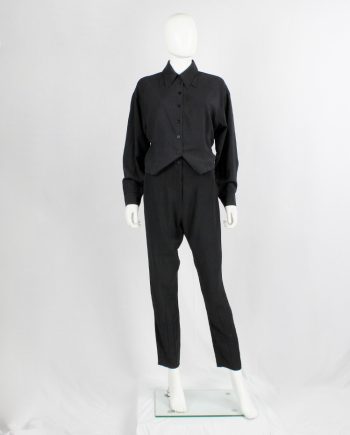 vintage Ann Demeulemeester black harem trousers with darts at the cuffs 1980s 80s