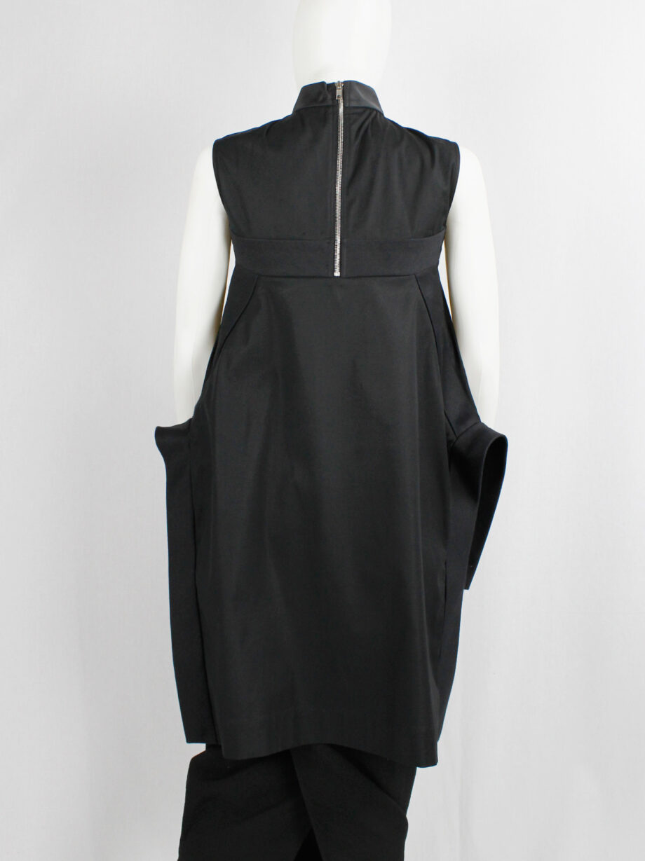 Rick Owens VICIOUS black geometric top with structured side wings and longer back spring 2014 (18)