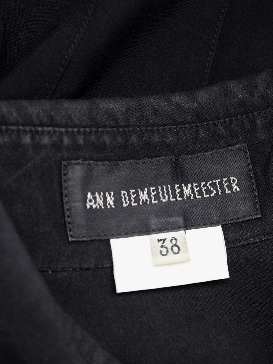 vintage Ann Demeulemeester black batwing sleeve shirt with double collar fall 1987 80s (13)
