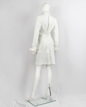 af Vandevorst white pencil skirt with back slit filled with frills pring 1999