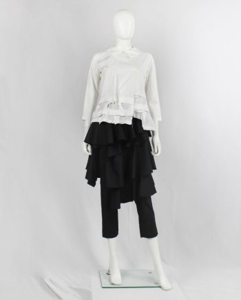 vintage Comme des Garçons Comme white shirt with layered squares around the hem