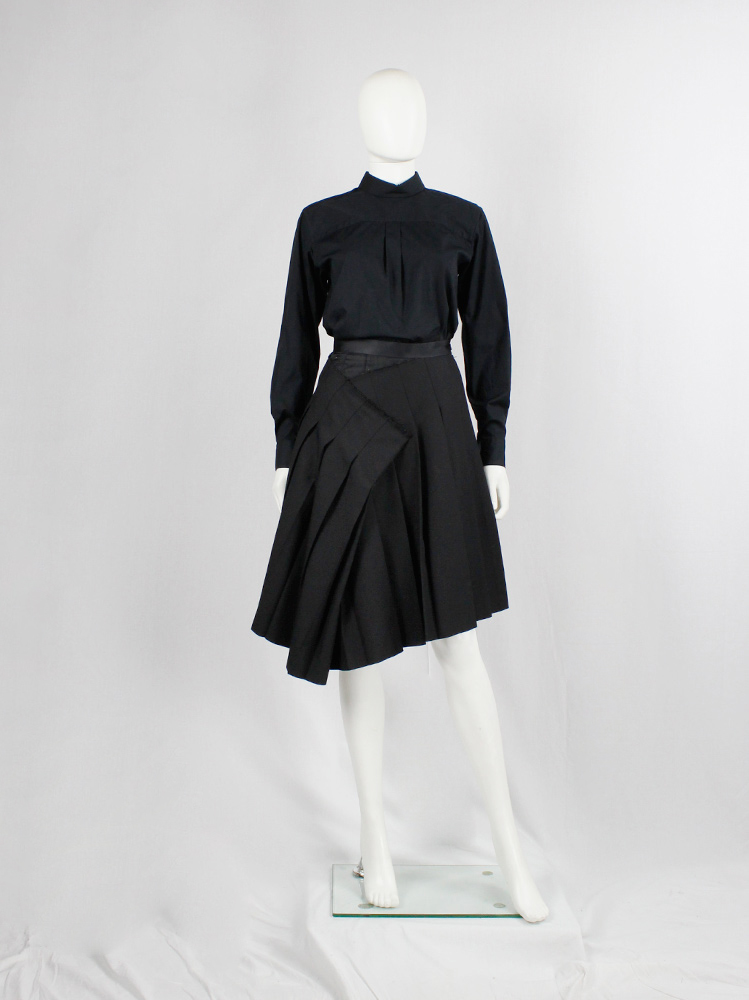 Comme des Garçons Tricot black deconstructed pleated skirt — AD