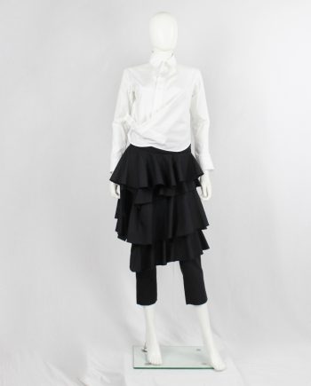 Comme des Garçons Black trousers with tiered skirt on the front — AD 2008