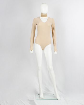 Maison Margiela 4 ecru bodysuit with long sleeves fall 2017