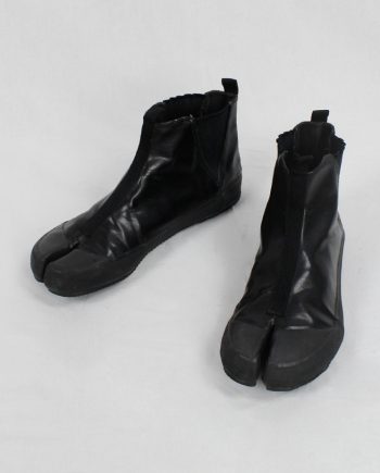 Maison Martin Margiela 6 black flat slip-on tabi boots spring 2003