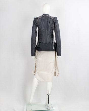 Veronique Branquinho grey blazer with corset lacing on the shoulders — spring 2003