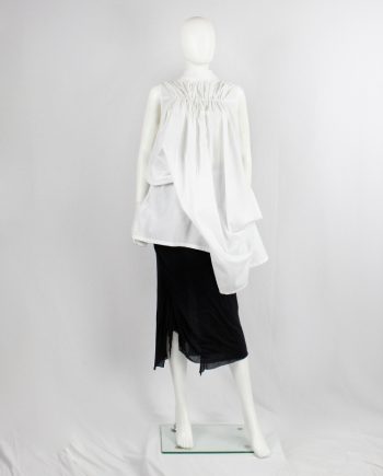 vintage Ann Demeulemeester Blanche white draped tunic with pleated bust fall 2009