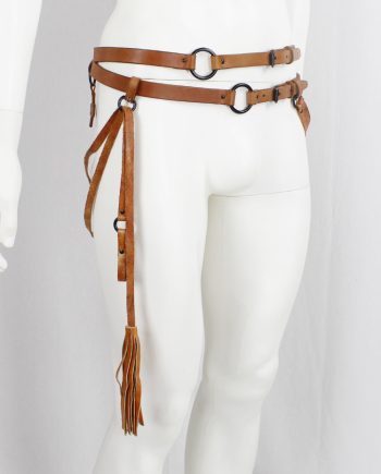 af Vandevorst brown horse riding belt with bronze hoops, straps and cross fall 2011