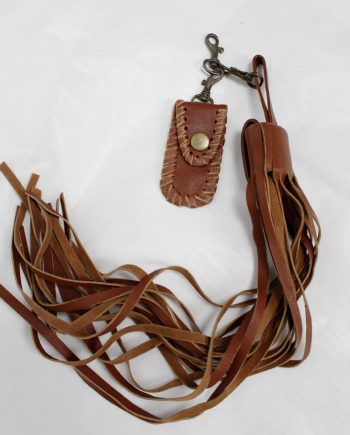 af Vandevorst brown leather keychain with small pouch and long tassel spring 2010