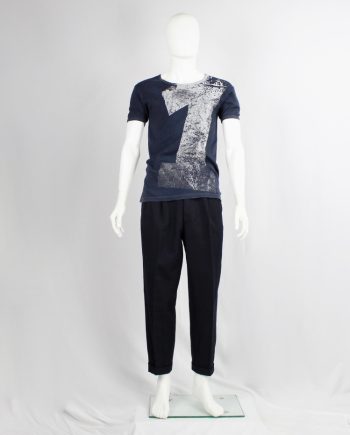 archive Maison Martin Margiela artisanal dark blue t-shirt with printed number 1 spring 2003
