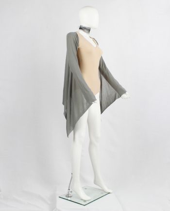 Maison Martin Margiela grey cape cardigan with integrated sleeves spring 2008