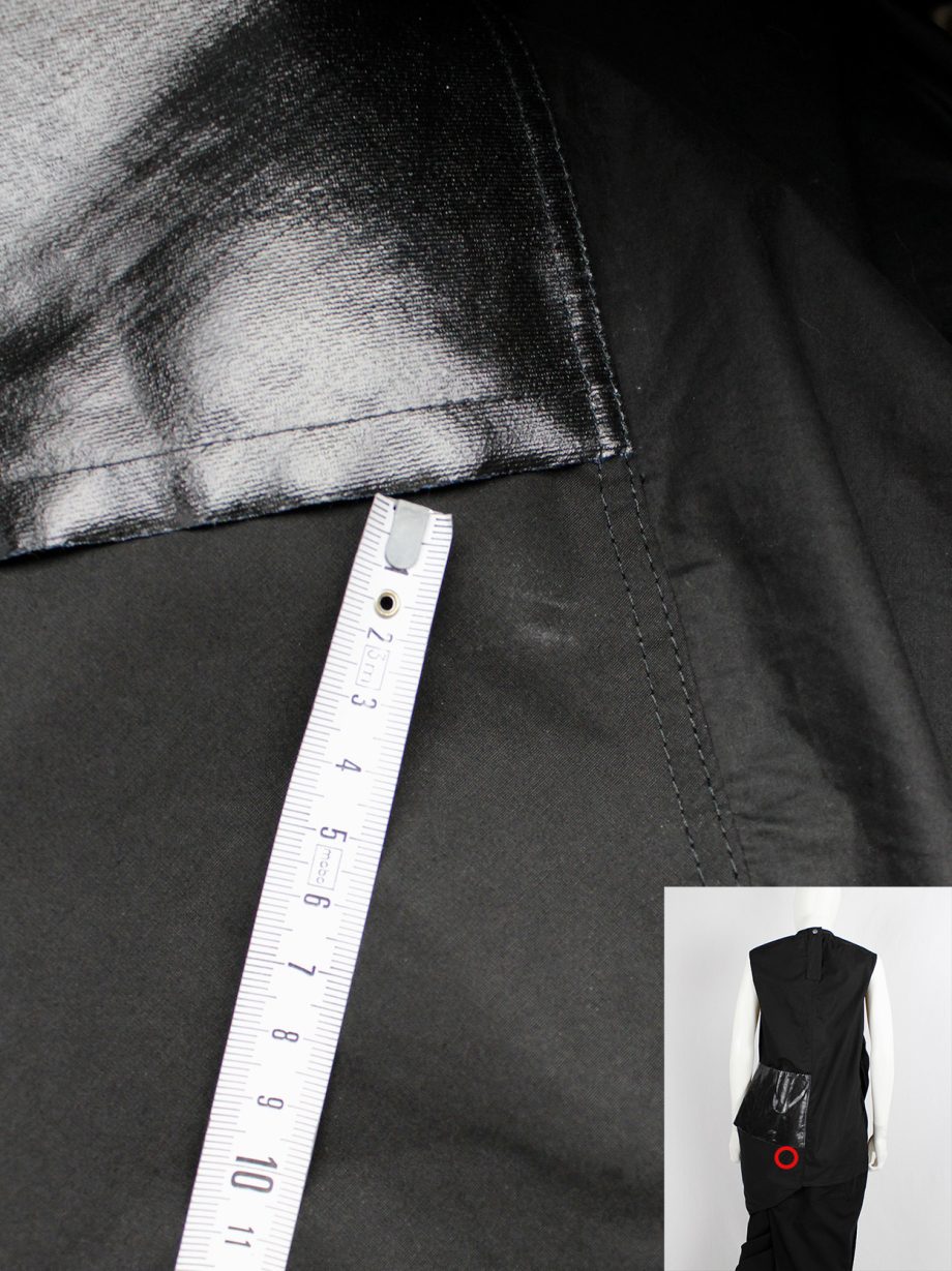 Rick Owens DRKSHDW black three-dimensional geometric tunic with front sash