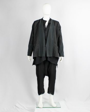 vintage Jan-Jan Van Essche black woven kimono jacket with contrasting trim and sleeves