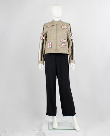 Walter Van Beirendonck for Scapa beige Formula 1 jacket with black stripes and red patches