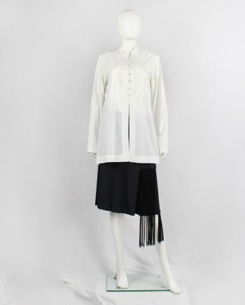 vintage Dries Van Noten white oversized shirt with traditional South-Asian button up collar — spring 1997
