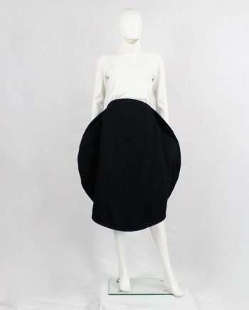 vintage Maison Margiela MM6 black denim skirt made of a two-dimensional circle fall 2020