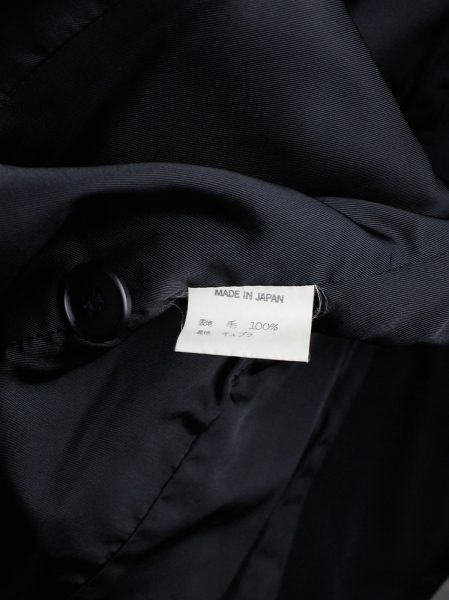 Y's Yohji Yamamoto black double breasted coat with four pockets — 1970 ...