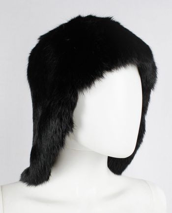 vintage Maison Martin Margiela x BLESS black fur wig made of recycled fur coats fall 1997