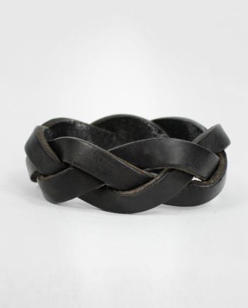 vintage mens Maison Martin Margiela black leather braided bracelet fall 1999