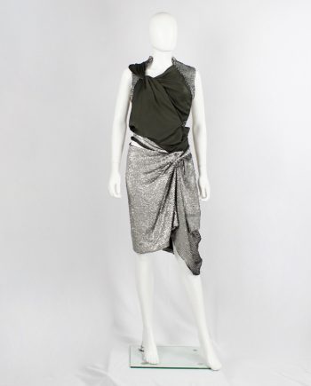 vandevorst silver twisted skirt covered in sequins spring 2011 collection