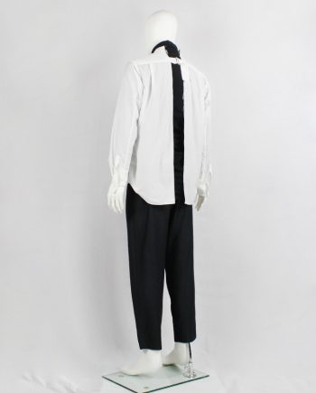 vintage Comme des Garcons Homme Plus white shirt cut open on the back with belt straps 2017