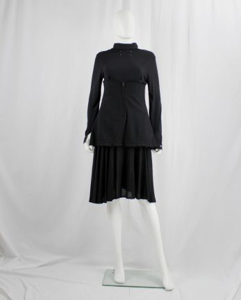 Michiko by Y's black double skirt with wool corset and flared underskirt