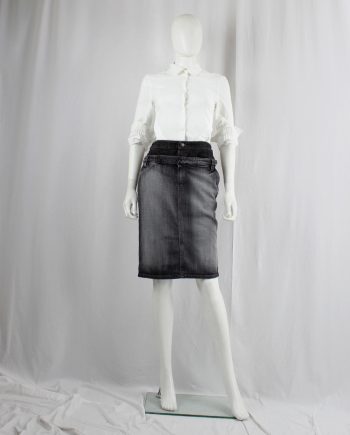 vintage Af Vandevorst double layered denim skirt with detachable waistband fall 2016