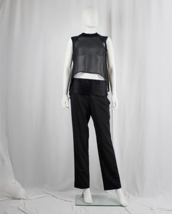 vintage Honest by Bruno Pieters black sheer top with knit collar 2012