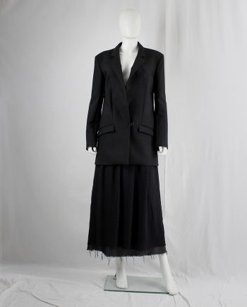 vintage Olivier Theyskens black oversized blazer with asymmetric hook closure