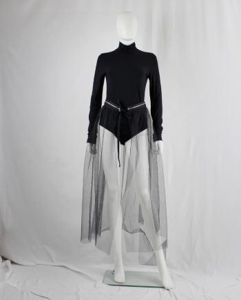 A.F. Vandevorst black bodysuit with turtleneck and long sleeves