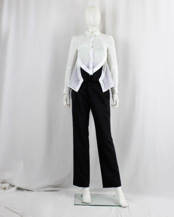 Ann Demeulemeester white shirt with semi-detacheable side panels