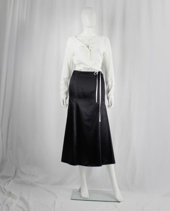 vintage Olivier Theyskens black satin tailored mermaid skirt spring 2019