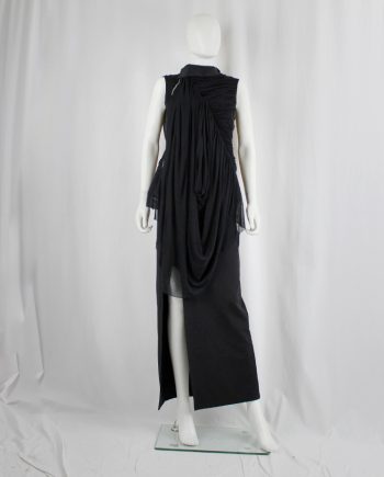 vintage Rick Owens ANTHEM black gathered and draped top with Madame Grès-style pleating spring 2011