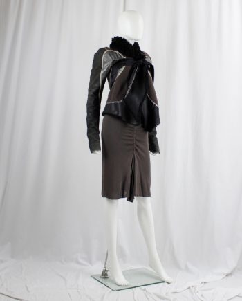 vintage Rick Owens CITROEN brown midi skirt ruched on the front and back spring 2004