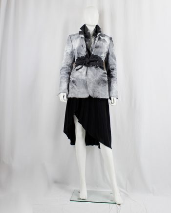 vintage A.F. Vandevorst grey double layered wool blazer spraypainted white fall 2015 performance