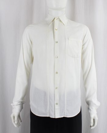 vintage Ann Demeulemeester white shirt with shirt collar fused into the shirt