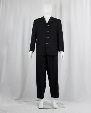 vintage Comme des Garcons Homme black blazer with press buttons on fake buttonholes AD 1994