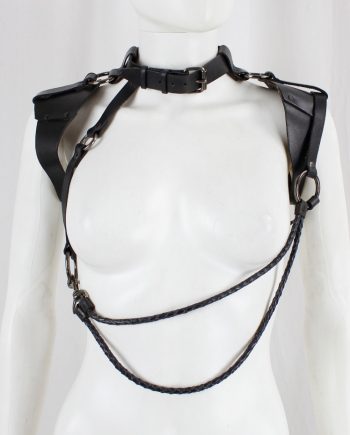 vintage af Vandevorst black leather bondage harness with studs spring 2015