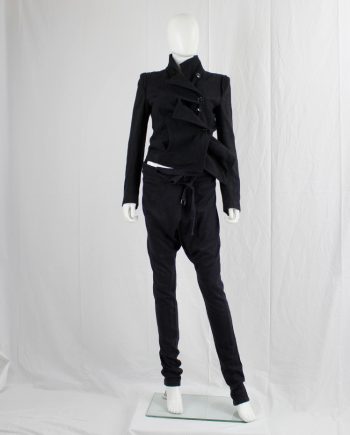 vintage Ann Demeulemeester dark purple harem trousers with belt strap and front pleat fall 2009
