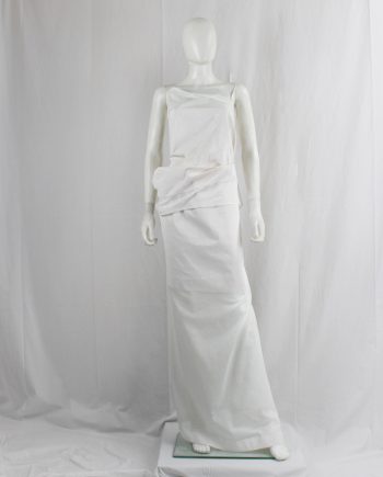 vintage Ann Demeulemeester white sheer triple wrapped dress with painted block spring 1999