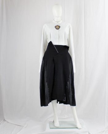 vintage Junya Watanabe black deconstructed skirt with contrasting pleated back 2018