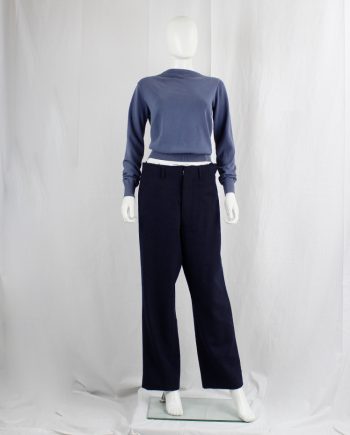 vintage Maison Martin Margiela dark blue trousers with cut off adjustable waist spring 2018